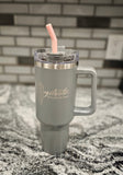 (Salmon) Stainless Steel Straws with Silicone Cover
