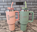 (Salmon) Stainless Steel Straws with Silicone Cover